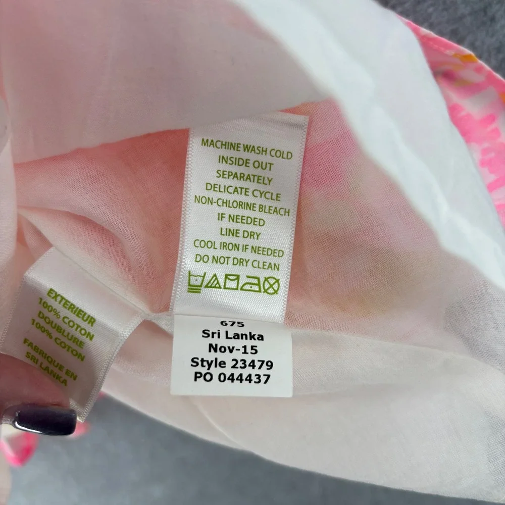 Lilly Pulitzer Skirt Womens 2 Pink Orange Floral A-Line Mini Cotton Lined 23479